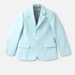 United Colors of Benetton Kids Mint Self Design Full Sleeves Blazer-picture-8