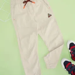 Pantaloons Junior Boys Desert Mist Cotton Solid Track Bottoms & Joggers-picture-25