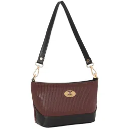 Esbeda Brown Textured Sling Handbag image 5
