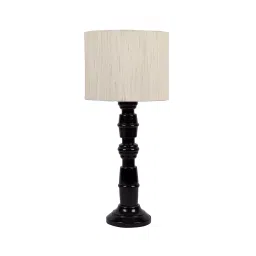 Tucasa NTU-171 B-22 Table Lamp with Wood Base (Beige)-32