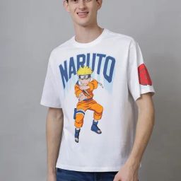 Free Authority White Naruto Printed Oversize T-Shirt-image-29