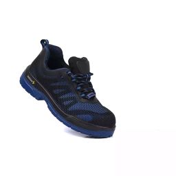 Mallcom Composite Toe Safety Shoes Low Ankle PU Sole Double Density Black & Blue Knitted Polyester Size UK 6, Freddie G22-image-27