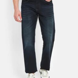 Octave Carbon Navy Bootcut Lightly Washed Jeans-image-88