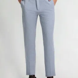 Arrow New York Blue Slim Fit Texture Trousers-image-90