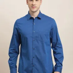 Turtle Blue Cotton Regular Fit Printed Shirt-picture-23