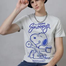 Free Authority Grey Peanuts Printed Regular Fit T-Shirt-image-29