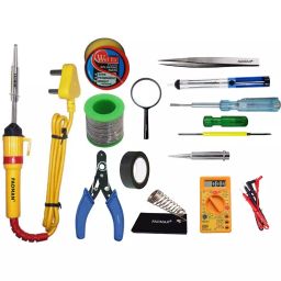 Fadman Basic Complete 13 In 1 Soldering Iron Kit Copper, Iron & Nickle Corded 25 W with Cutter, Solder Wire, Hardware Tape, Tester-16