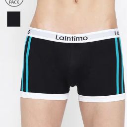 La Intimo Black Comfort Fit Striped Trunks - Pack Of 2-picture-43