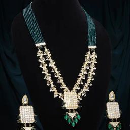 Panash Gold Plated & White Kundan Jewellery Set-65