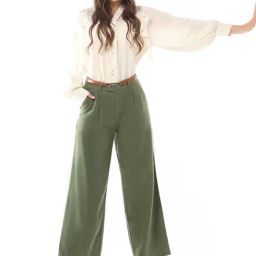 Vero Moda Green Straight Fit High Rise Pants-image-11