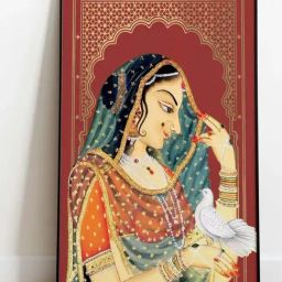 Indian Classic Art Multicolor Canvas Abstract Wall Art-46