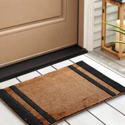 Saral Home Beige Polyester Geometric Door Mat-42
