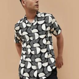 Code By Lifestyle Black Regular Fit Printed Shirt-image-91