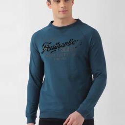 Peter England Teal Slim Fit Printed Sweatshirt-picture-26