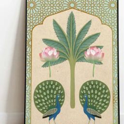Indian Classic Art Multicolor Canvas Abstract Wall Art-39