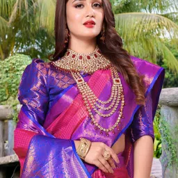 jayant creation Pink Art Silk Barasi Sarees-picture-6