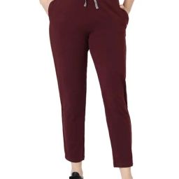 BLOSSOM Women's 95% Cotton & 5% Elastane Drawstring Closure Featuring Contrast Piping_Relax Fit Lounge Pants-84