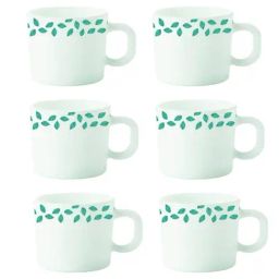 Larah by Borosil White Ceramic Opalware Tea Cup - Set of 6 100ml-image-10