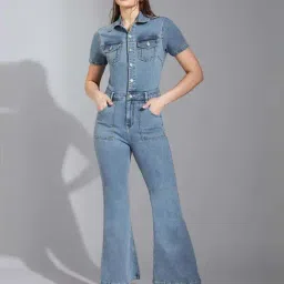 Life With Pockets Blue Flare Fit Jumpsut-picture-32