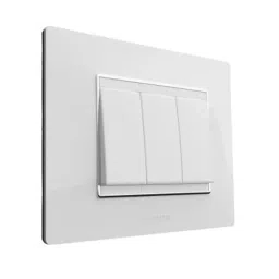 HOSPER 4 Module Cute Silver Polycarbonate Modular Switch Cover Plate, RSCT04-22