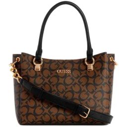 Guess Dark Brown BONBON Logo Satchel-image-75
