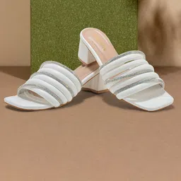 DressBerry Embellished Party Block Mules-32