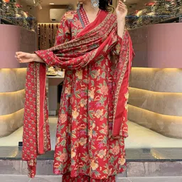 DIVASTRI Women Floral Printed Kurta with Palazzos & With Dupatta-35