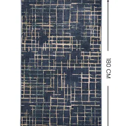 Sapana Carpet-Mats Navy Blue Abstract No Shredding Polyester Carpet image 3