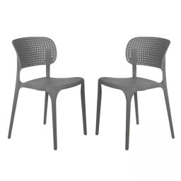 Rose Eva Cafe Elegant Chairs With Backrest Mid Back Grey (Set of 2)-image-19