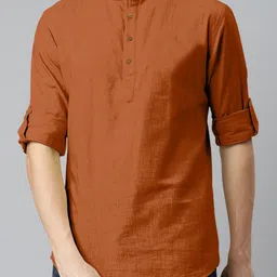 SHOPYCLICK Men Brown Kurta-picture-40