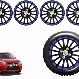 Auto Pearl CBB05 R12  304.8 mm (12 Inch) Press Type Wheel Hubcap with Retention Ring Glossy Black Blue Wheel Cover for Maruti Alto 800 LXI (Set of 4)-image-44