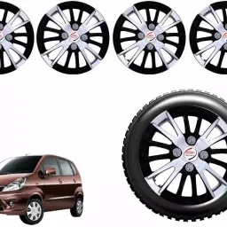 Auto Pearl CSDC15 R13 33.02 cm (13 Inch) PPress Type Wheel Hubcap with Retention Ring Glossy White Black Wheel Cover for Maruti NA (Set of 4)-image-13