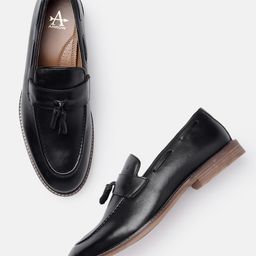 Arrow Men Black ROME Solid Formal Loafers-image-26