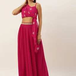 Ethnovog Georgette Embroidered Co-Ords image 2
