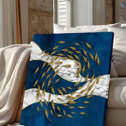 Art Street Blue & Brown Birds and Animals Printed Canvas Wall Art-image-6