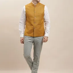 Turtle Men Solid Nehru Jacket image 3