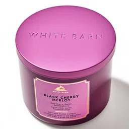 Bath & Body Works White Barn Black Cherry Merlot Soy Wax Blend 3-Wick Candle - 411 g-picture-34