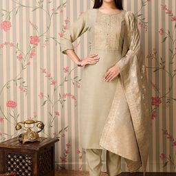 Suha Women Ethnic Motifs Embroidered Thread Work Kurta with Trousers & With Dupatta-25