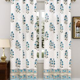 Myntra Elegant Homes Blue & White Set of 2 Ethnic Motifs Door Curtain-image-44