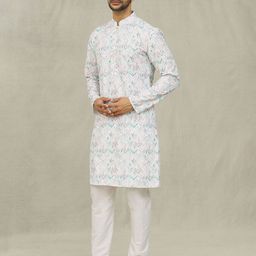 Arihant Rai Sinha Men Ethnic Motifs Printed Chikankari Kurta-picture-13