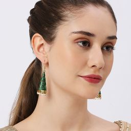 Anouk Set Of 3 Gold-PlatedArtificial Beaded Spiked Jhumkas image 2