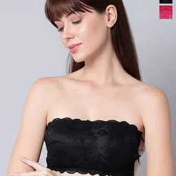 INDIROCKS Floral Bandeau Bra Full Coverage Pack Of 2-42