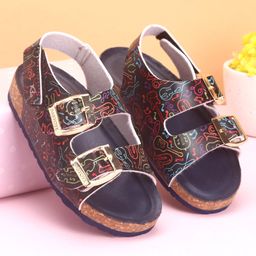 Babyoye Buckle Sandals With Velcro Closure Navy Blue (Print May Vary)-image-84