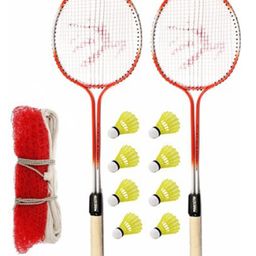 CLOVERBYTE 2 Racquet with 8 Piece ShuttleCock And Badminton Net - Multicolour-9
