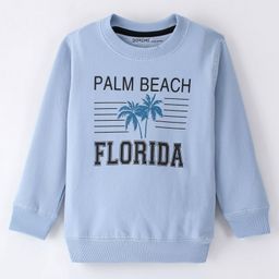 Doreme Terry Full Sleeves Text Printed Sweatshirt - Blue-picture-39