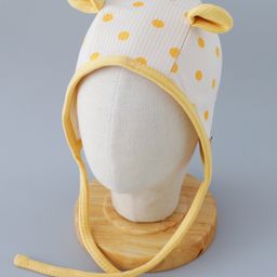Bonfino Tie knot Cap Polka Dot Print Yellow - Diameter 9 cm-image-22