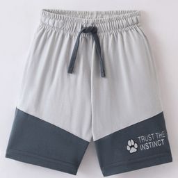 Fido Cotton Jersey Knee Length Shorts Trust the Instinct Printed - Grey-image-41