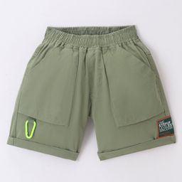 Little Kangaroos Cotton Knit Above Knee Length Shorts Solid Colour - Green-image-19