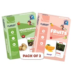 Clapjoy Double Sided Flash Cards for Kids Combo  (Fruits & Vegetables)-picture-27
