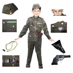 Kaku Fancy Dresses Subhash Chandra Bose National Hero Freedom Fighter Republic Day & Independence Day Theme Costume Set - Dark Green-image-26